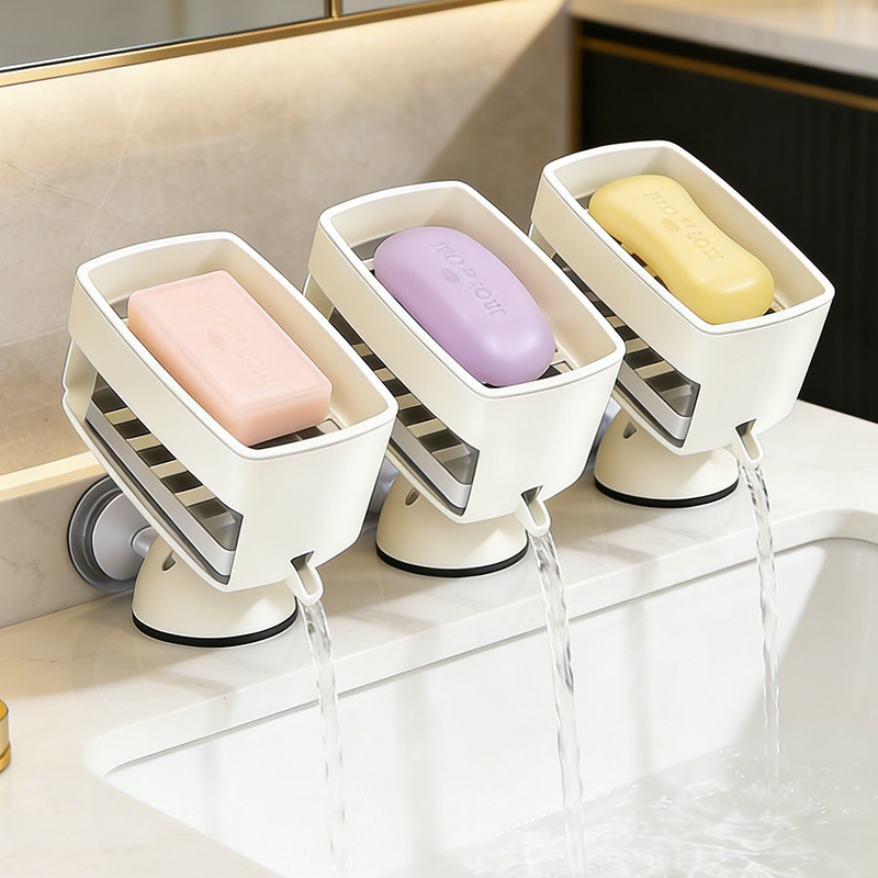 厕所洗漱台沥水台面吸盘肥皂盒子家用香皂置物架皂碟高档2025新款,家装主材,肥皂盒/皂碟,淘宝优惠券,粉丝福利购,淘宝优惠卷