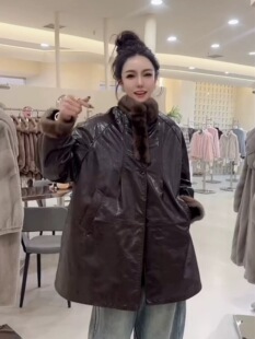 鹅绒服绵羊皮油腊皮皮衣