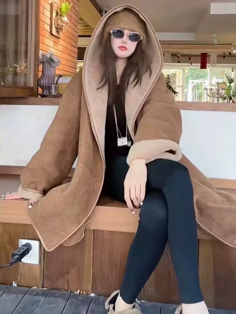 海宁2025反季促销爆款皮毛一体外套女士羊羔绒真皮草清款数量有限