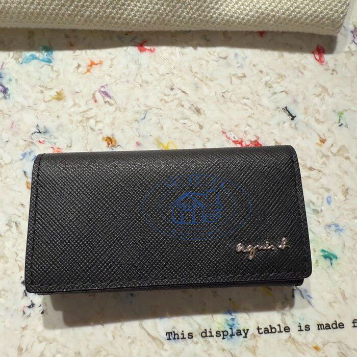 香港專櫃代購agnes b 品牌logo防刮牛皮真皮钥匙包 25春秋女款