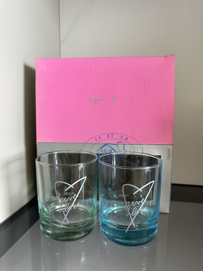 香港專櫃代購agnes b.彩色玻璃杯耐热牛奶杯啤酒杯圆形喝水杯茶杯