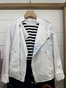 香港專櫃代購agnes b.時尚純色斜拉鍊百搭長袖外套 24春夏女装款