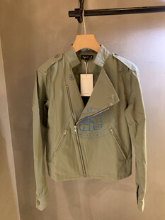 香港專櫃代購agnes b.斜拉鏈翻領長袖立領氣質純色外套 20春夏女