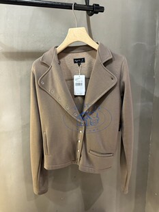 香港專櫃代購agnes b.氣質純色斜排按扣百搭長袖外套 24春夏女款