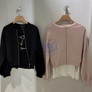 香港專櫃代購to b.by agnes b.纯色拉链百搭長袖短外套 24秋冬女