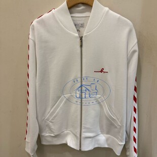 香港专柜代购agnes b 品牌LOGO拉链立領长袖卫衣外套25春夏女