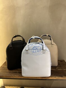 香港專櫃代購agnes b.b字吊墜真皮百搭女款雙肩背包書包 23秋冬