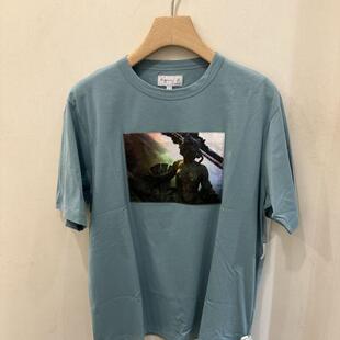 香港专柜代购agnes b.圆领字母人像图案印花短袖T恤  24秋冬女装