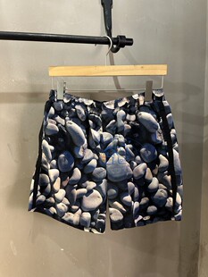 香港專櫃代購agnes b.HOMME照片印花松紧带裤腰休闲短裤 24春夏男