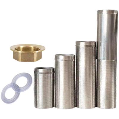 加厚铜冷热水龙头加长固定脚菜盆不锈钢面盆龙头螺纹杆高脚螺