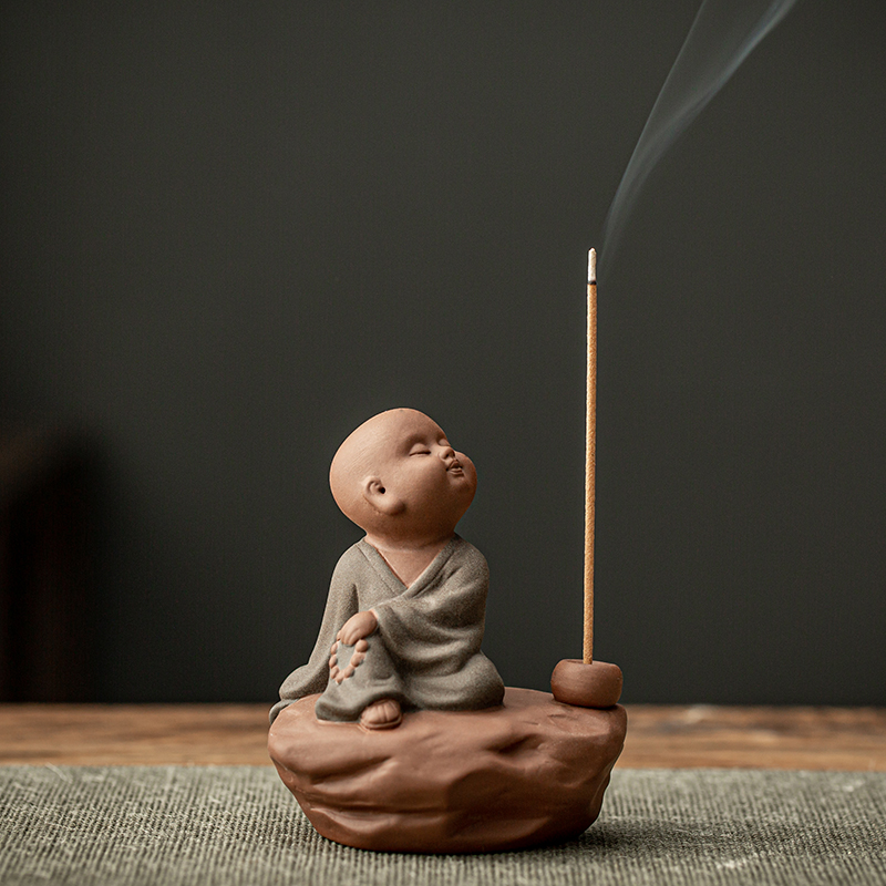 创意紫砂小和尚室内便携檀香炉