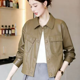 夹克外套设计感PU皮短皮衣外套070 时尚 汉派品牌专柜2026春季 新款