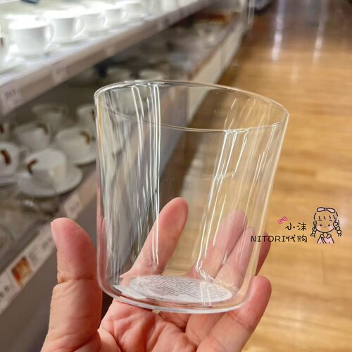 NITORI宜得利 耐热玻璃杯310ml 日式简约透明喝水杯可洗碗机用