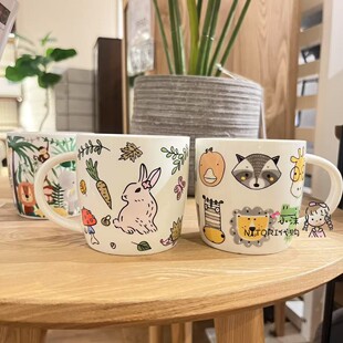 NITORI宜得利 丛林/动物园系列儿童马克杯250ml 陶瓷卡通饭碗圆盘