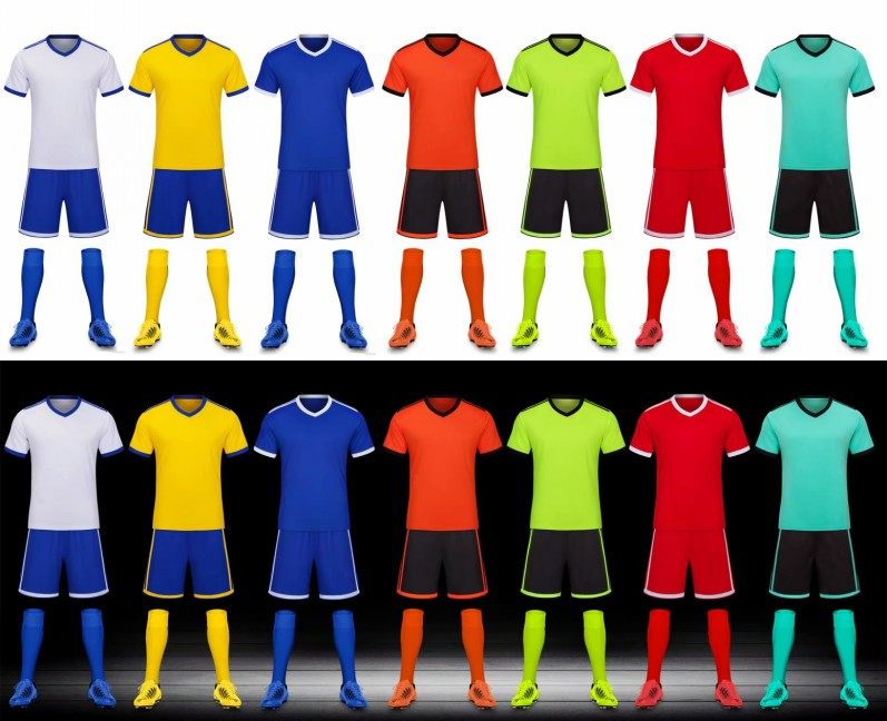 儿童足球服套装男女队服定制团购成人球衣学生中小学生比赛服球衣