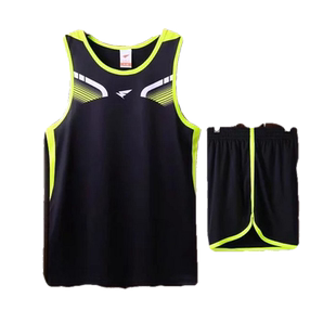 夏季田径服套装 男女款马拉松跑步健身训练衣 速干短跑比赛运动装