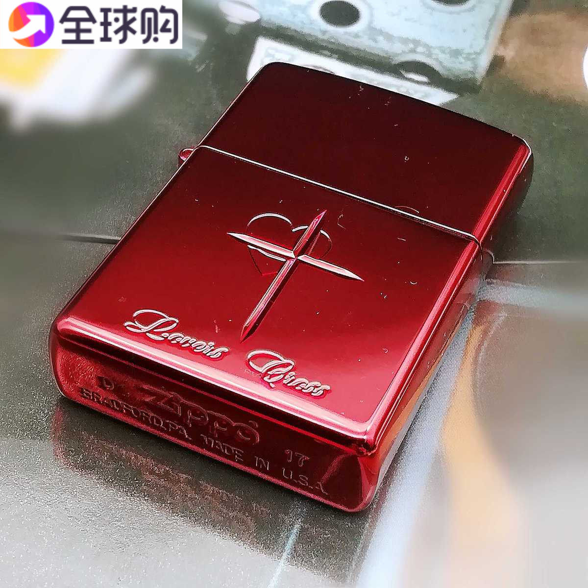 日本资宝打火机zippo正版粉色男士限量收藏级红色正品永恒的爱