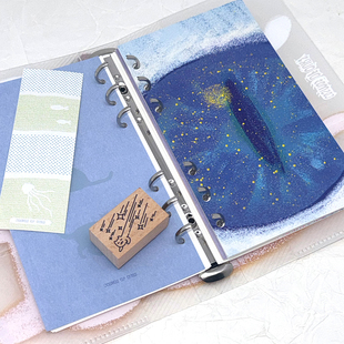 Personal分隔页「夜空是你的眼睛」 原创手帐闪砂猫咪活页本A6per