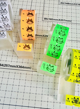 「猫的N次方」原创标签贴 分装手帐素材多色便签贴 我们的世界