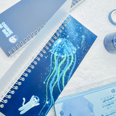 离型本「海底穿行」原创铁线圈双光面离型本 磨砂封面素材本40张