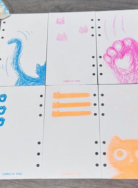 Personal「人间猫话」原创手帐内页双面荧光 盐系计划拼贴书写A6