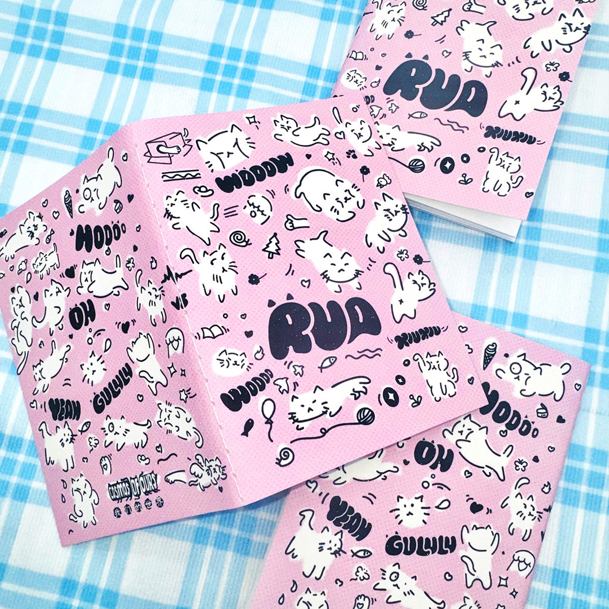 离型本 TN护照「RUA脸猫」猫咪内芯收纳贴纸 原创简笔手绘闪砂