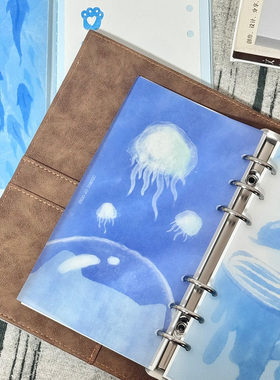 Personal「猫、海、你的诗」原创手帐硫酸纸 盐系海洋拼贴蓝色A6