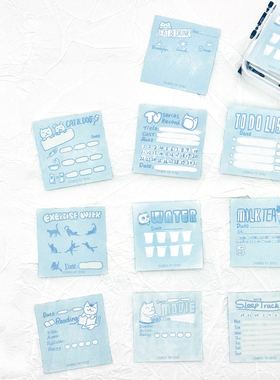 迷你「与猫在一起可以做什么」原创便签分装手帐素材 功能小鼻嘎