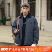 BDCT 白鸭绒复古重水洗PU拼接翻领羽绒服加厚保暖休闲夹克冬季 男