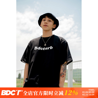 BDCT字母印花短袖半袖日系复古