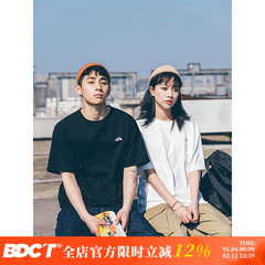 BDCT 2025日系纯棉短袖t恤男女潮牌夏季情侣宽松简约印花男生体恤