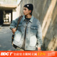 BDCT 2025日系复古做旧潮牌拼接蓝色重磅水洗牛仔夹克外套男春秋