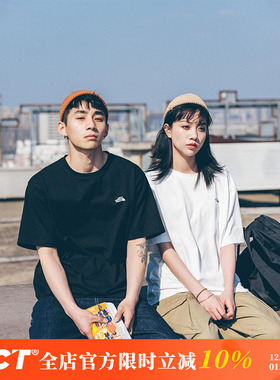 BDCT 2025日系纯棉短袖t恤男女潮牌夏季情侣宽松简约印花男生体恤