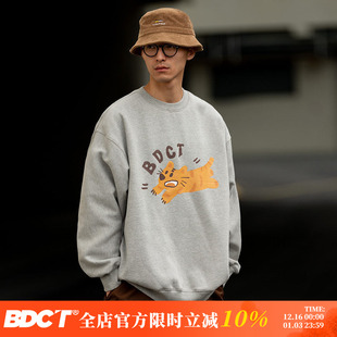 加厚宽松休闲百搭套头上衣潮 创意印花圆领卫衣男春秋季 BDCT 25AW