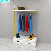 黄钛金系列 晾衣架 挂衣服架子卧室小型简易单杠凉晒衣架单杆式