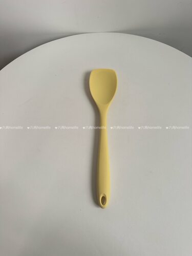 食品级硅胶炒菜铲子奶黄色硅胶炒铲可爱炒菜铲搅拌铲炒勺
