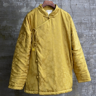 原创冬季中性款唐装棉袄大襟棉服外套汉服中国风中式复古薄款立领