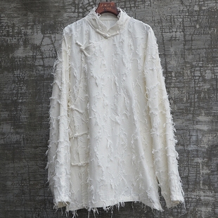 三世一木原创春秋棉麻长袖衬衫外套大码时尚流行个性小众文艺复古