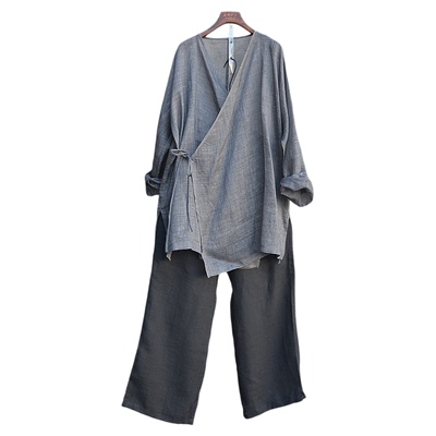 三世一木苎麻交领汉服套装舒适