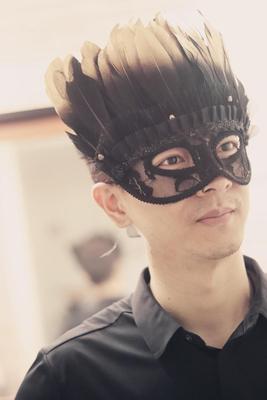 巴洛克 意大利威尼斯舞台舞会金色男女羽毛假面派对面具跑男同款