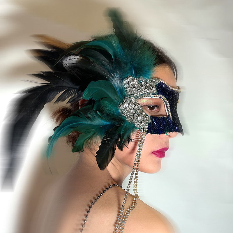 假面舞会绿色夸张鲜艳生日派对