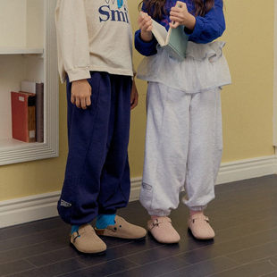 HANS字母简约束脚裤！QZ韩国童装 26春款中大童运动裤