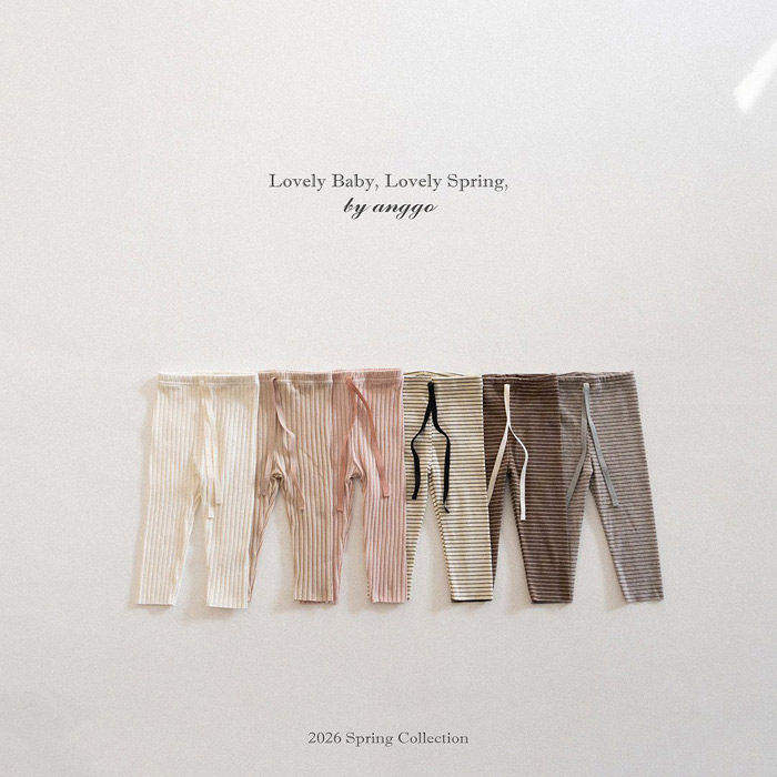 ANGGO条纹修身打底裤！韩国童装代购2026春男女童中小童打底裤,童装/婴儿装/亲子装,裤子,淘宝优惠券,粉丝福利购,淘宝优惠卷