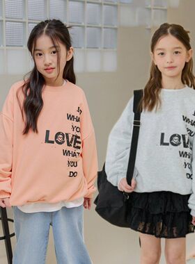 DORE字母宽松卫衣！QZ~韩国童装代购26春款中大童休闲上衣