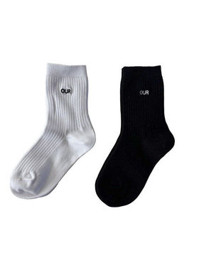 OUR纯色百搭中筒袜！韩国童装代购 2026春款男女童中大童袜子