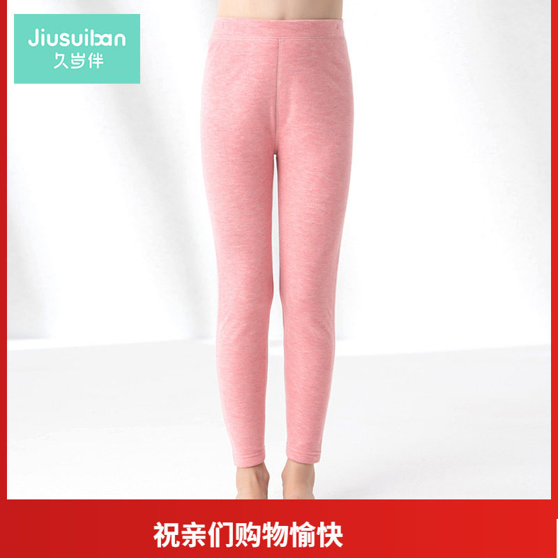 久岁伴女童无骨秋裤加绒保暖裤内穿中大童秋冬加厚打底羊毛裤衬裤