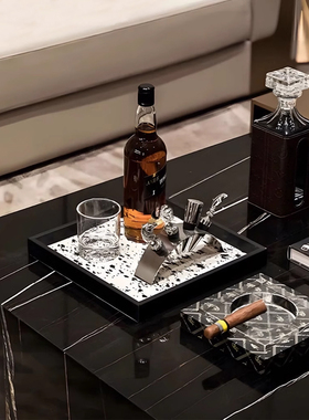 【可开票】客厅茶几马毛托盘摆件