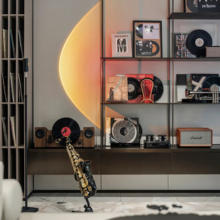 复古怀旧样板间音乐主题软装饰摆件经典仿真黑胶唱片道具室内壁饰
