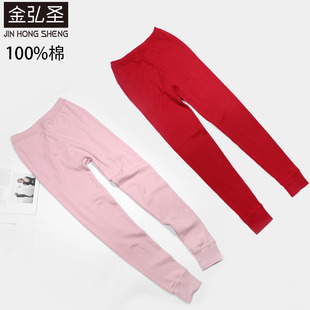 秋裤女秋冬内穿保暖裤纯棉宽松透气全棉加厚线裤打底裤单条长裤