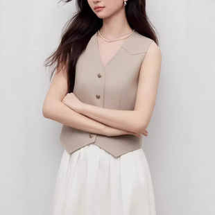 西装通勤马甲女2026春季新款v领无袖坎肩短款内搭上衣B86C239